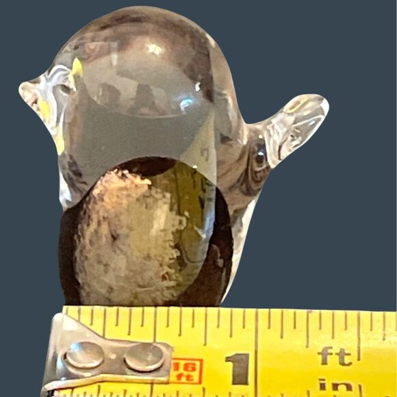 Mini Paperweight Hand Blown Art Glass Small Bird Figurine Brown Earth Vintage - Picture 6 of 7